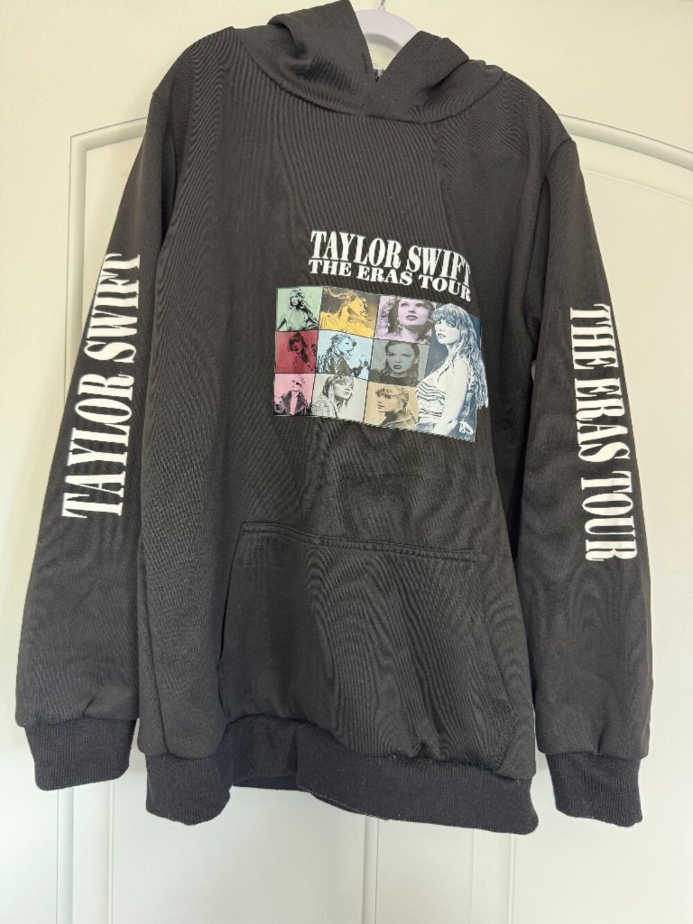 Kids Size 11-12 TAYLOR SWIFT Eras Tour Hooded Cotton Sweatshirt Black merch